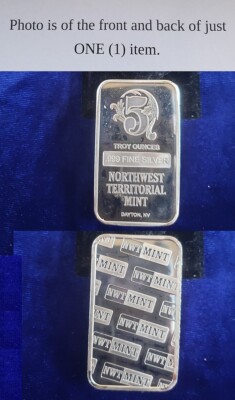 Northwest Territorial Mint Nevada 5 Troy Oz .999 Fine Silver Bar