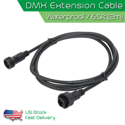 6.5ft/2m DMX512 Extension Cable Waterproof Stage Par/ Moving Head Light Outdoor