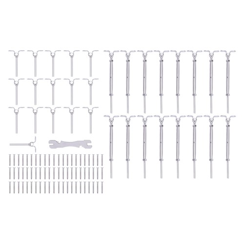 Kit de barandilla de cable de 16 pares de acero inoxidable T316 para barandilla de escalera de cubierta de 1/8 de pulgada - Imagen 5 de 12