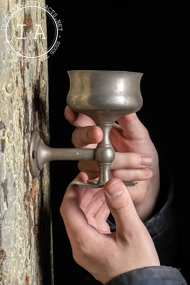 Antique Wall-Mounted Pewter Toothbrush Holder - Image 2 of 4
