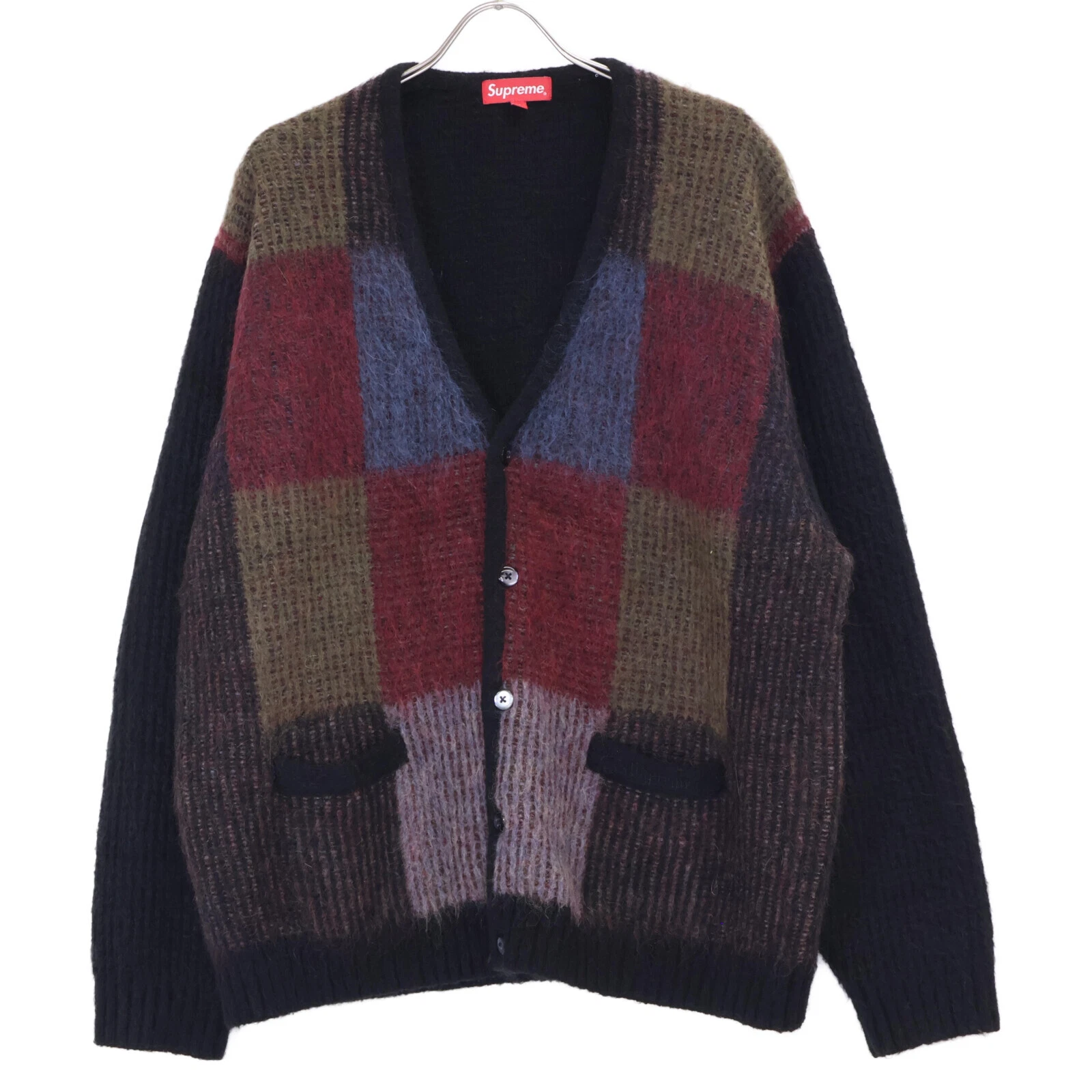 Cardigan Supreme 22SS grille brossée grille brossée XL noir