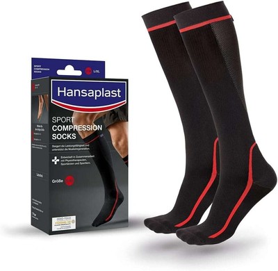 - 2 PAAR - Hansaplast Sport Kompressionsstrümpfe zur Muskelunterstützung S/M (39-43)