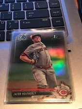 JACOB HEATHERLY 2017 BOWMAN CHROME ROOKIE REFRACTOR REDS!