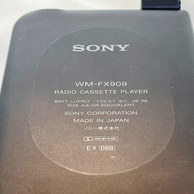 SONY WM-FX909 1992 Walkman W/Plug adapter Cassette Player Made in