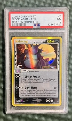 Pokémon Nidoking Delta Species 6/101 EX Dragon Frontiers Rare Reverse Holo PSA 7