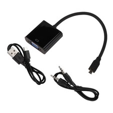 Micro- to VGA Adapter Cable 1080P Video Converter with Audio Jack USB 1990