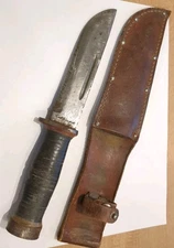 Vintage WW2 Cattaraugus 225Q Military Fighting Knife with Sheath