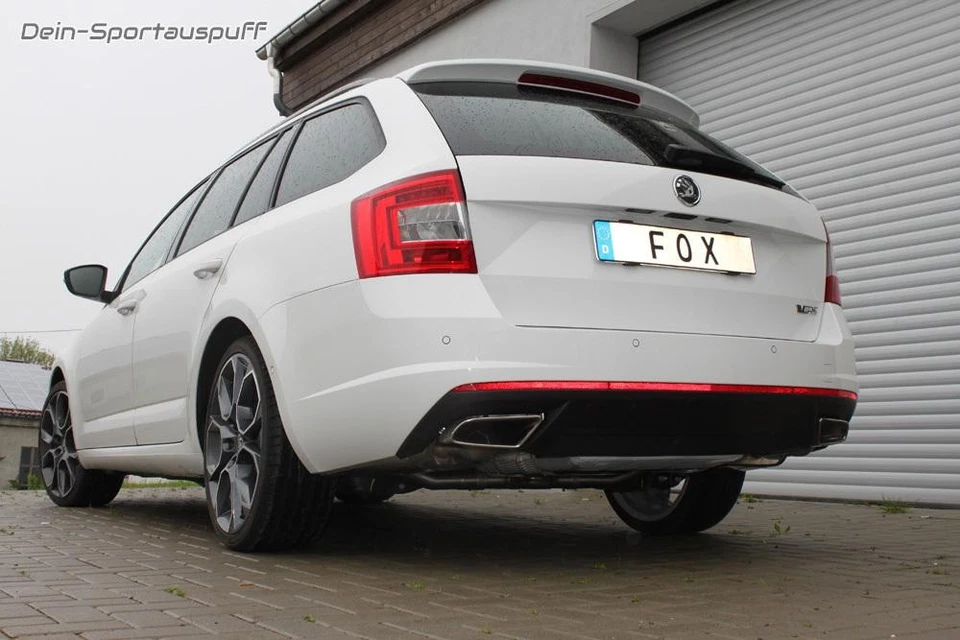 FOX Acero Inox. Duplex Escape Deportivo Skoda Octavia Rs 245 Tipo 5E Desde 2017 - Imagen 2 de 4