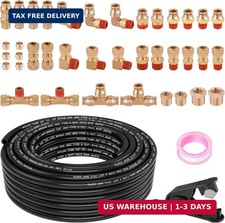 41pcs 50FT 3/8" Brass DOT Air Line Fittings Kit Quick Push to Connect Fittings 3