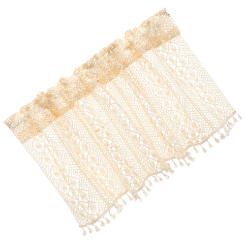 Rideau d'armoire court en fil de coton, rideau creux Crochet, rideau de - Foto 7 di 12