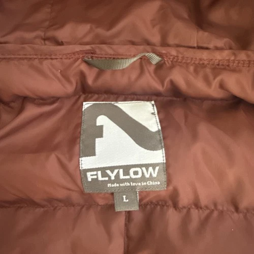 Flylow Gear General's Gray Down Hooded Jacket Mens Large image 5