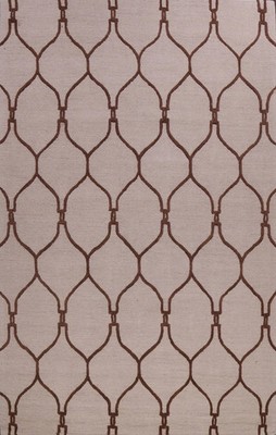 New  Beige Trellis Modern Oriental Area Rug Hand-Tufted Wool Living Room Carpet