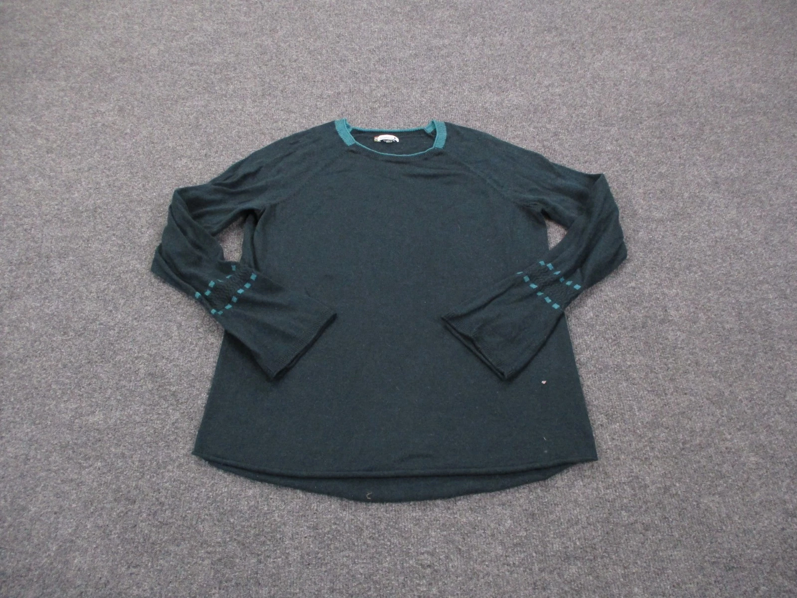 SmartWool Sweater Women M Green Merino Wool Nylon Hiking Base Shirt Layer Active