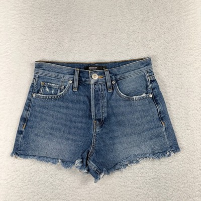 Hudson Womens Jean Shorts 25 (W27.5) Raw Hem Cut Off Denim Lori Short Light Wash