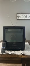 Sharp 13V-M100 CRT TV VCR VHS Combo with Antenna Remote Vintage Television