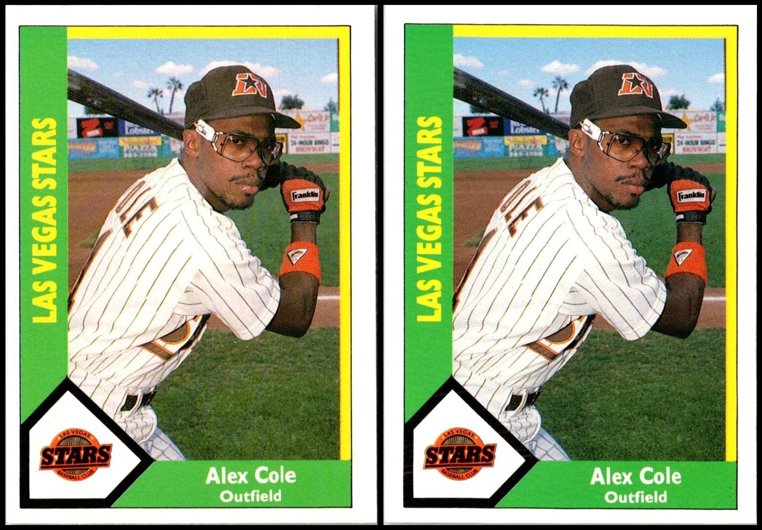 CMC Las Vegas Stars Alex Cole (2) Card Lot - OVER 40k items sold