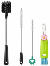4 Pack Bottle Brush, 15 Inches Stainless Steel Long Handle Baby Bottle Scrub ...