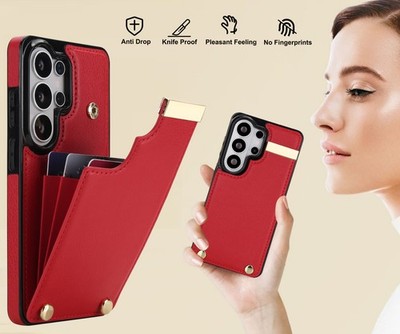For Galaxy S26 Ultra S25 S24 With Stand Flip Wallet Pocket Phone Cover Case