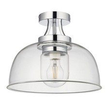 Bathroom Ceiling Light Chrome Effect Decorative Design 15W 240V IP44 Drop 255mm