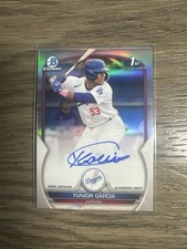 2023 Bowman Chrome Yunior Garcia 1st Bowman Refractor Auto /499 Dodgers