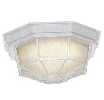 Project Source 1-Light 11.25-in Matte White Indoor/Outdoor LED Flush Mount Light