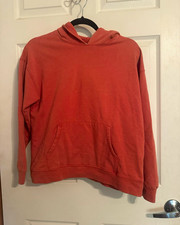 Wonder Nation Girls Orange Pullover Hoodie, Solid Polyester Long Sleeve, 18-20