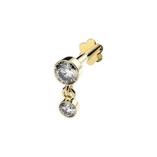 Wundersch�ne 9 Karat (375) Gold Damen - Labret Piercing - 8mm*3mm