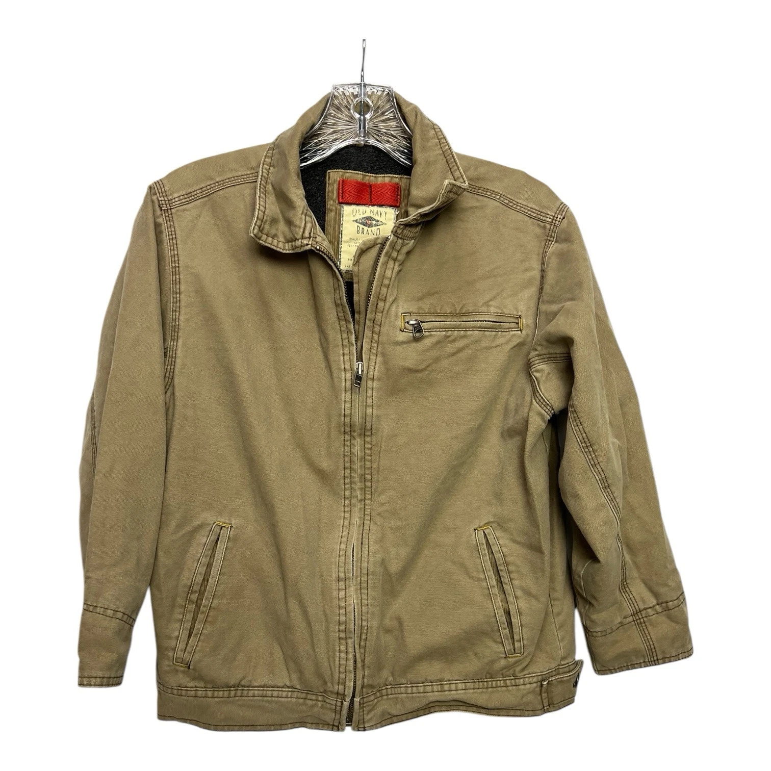 Old Navy Work Wear Canvas Chore Barn Utility Jacket Lined Fleece Youth Size 7