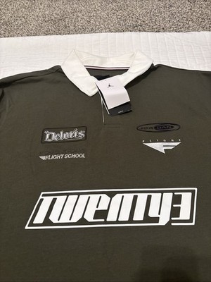 Jordan Essentials Long-Sleeve Rugby Top X-Large Green HF9323-010 NWT $95
