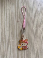 Hello Kitty Strap, Pink  Brown, Cat Design, Plastic/Metal, Cute