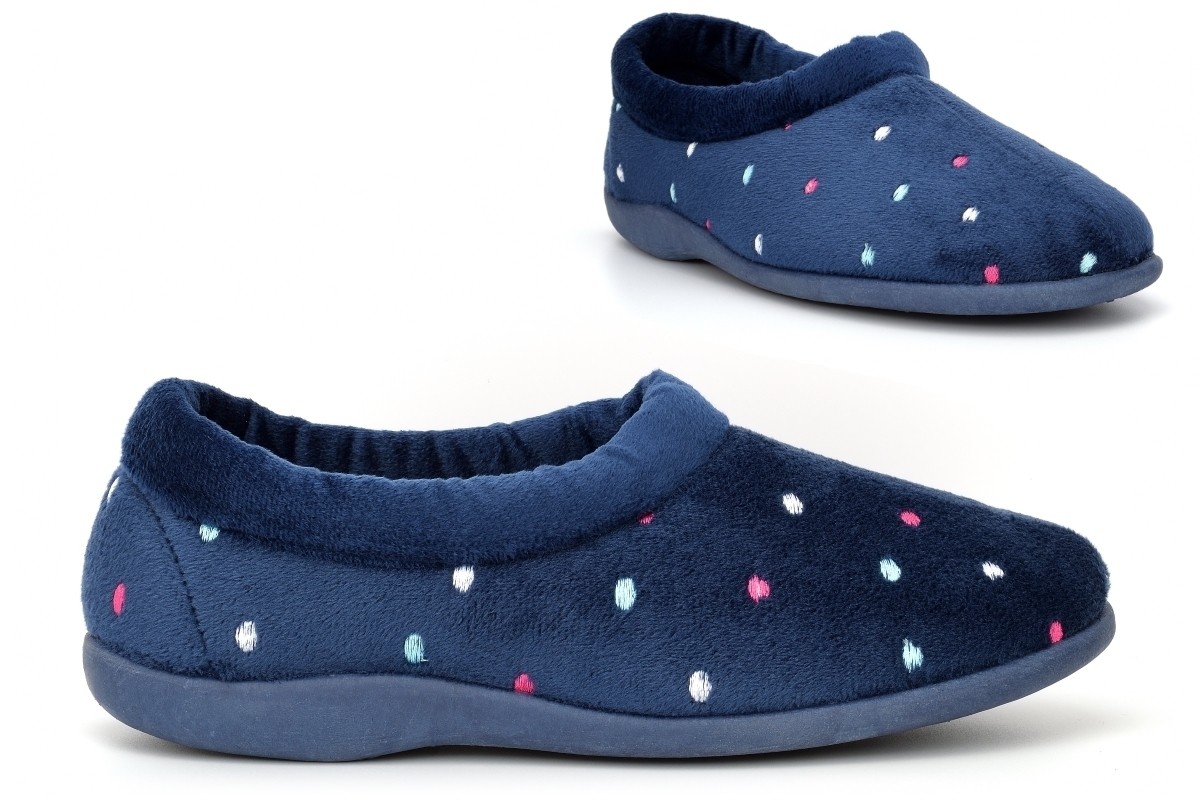 SAOLA Pantofole da donna in memory foam ciabatte da donna suola in gomma blu navy