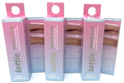 (3) Lottie Bleach Brow Faux Bleach Eyebrow Gel Sealed 0.27 fl oz Each Blonde - Image 1 of 3