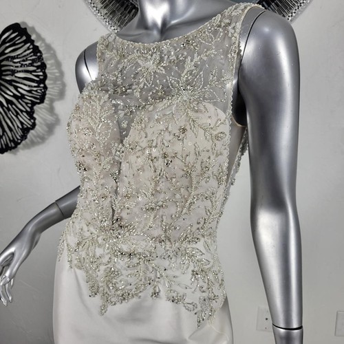 NWOT~$2600~JUSTIN ALEXANDER~SZ 6~IVORY EMBELLISHED MERMAID WEDDING DRESS GOWN - Picture 2 of 24