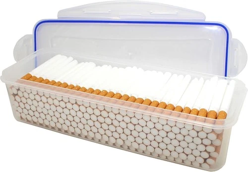 Plastic Container Storage Case for 200 Cigarette Filter Tubes Carton  Safe Seal - Picture 1 of 2