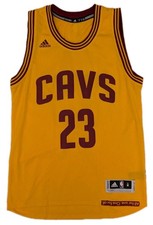 Adidas LeBron James Cleveland Cavaliers Jersey Mens M NBA Cavs 23 Yellow GoldEUC
