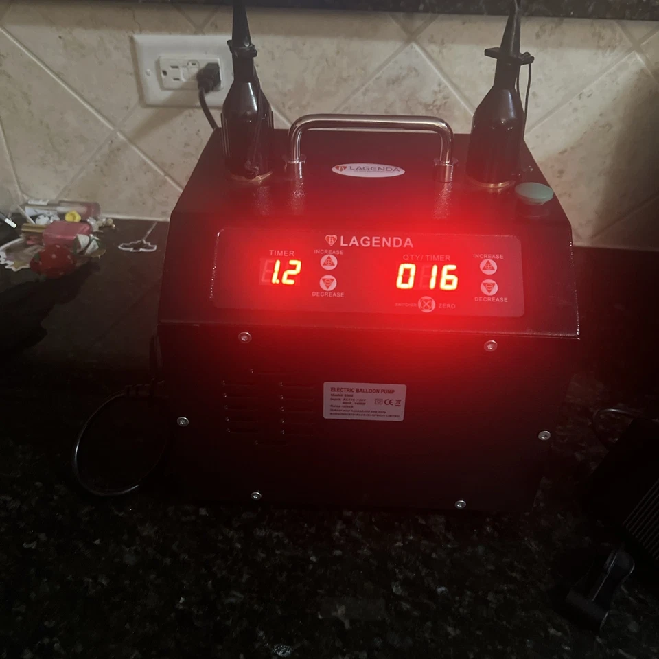 Soplador de aire eléctrico con bomba de globo Lagenda B322 para fiesta doble orificio Foto 3 de 4