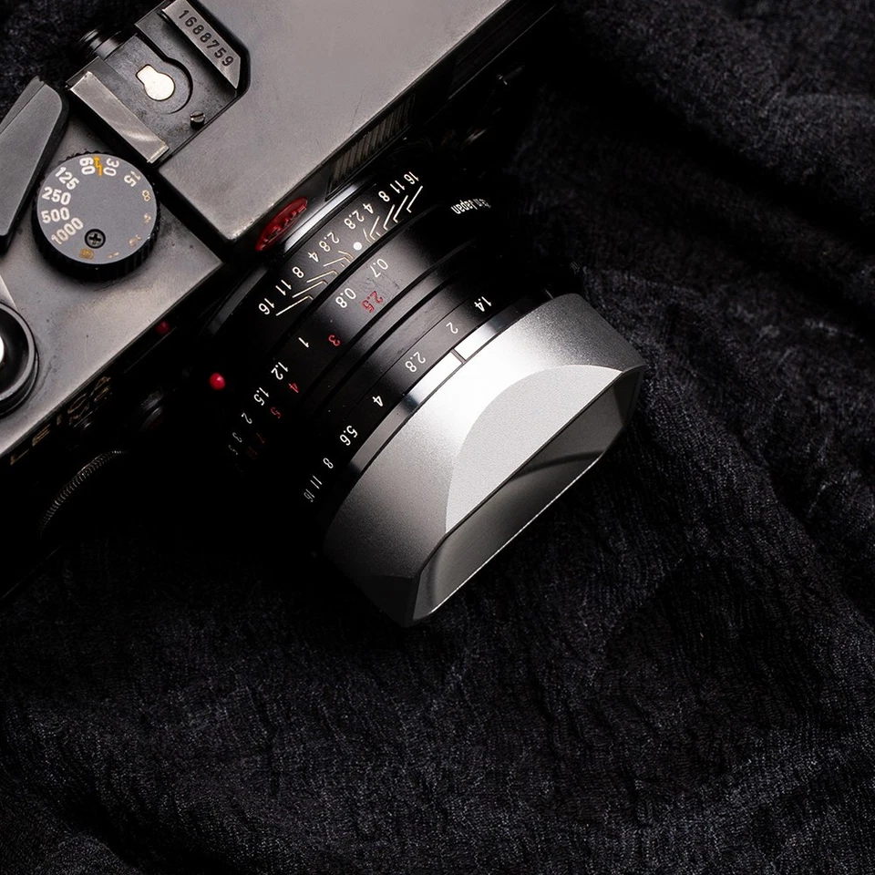 For Voigtlander 35mm F1.4 Bayonet Metal Lens Hood Shade Replace LH-6 Silver - Image 2 of 4