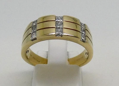 SOLID 10CT YELLOW GOLD DIAMOND MENS/UNISEX DRESS MHJ RING SIZE Q - image 1 of 4