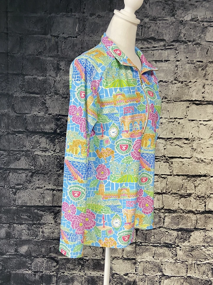 Suéter Kaeli Smith Para Mujer Mediano Medinah Country Club Golf Floral Cremallera Foto 2 de 4