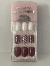 NEW! Dashing Diva WINTERFEST BERRY Magic Press Medium Nails FREE SHIPPING!🌲