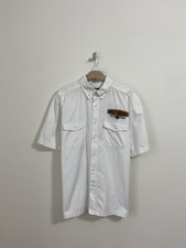 Harley Davidson Y2K style Button Up Shirt Size L Men’s White