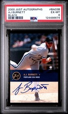 2000 JUST AUTOS BLACK #BA03B AJ BURNETT 1/50 PSA 6 AUTO