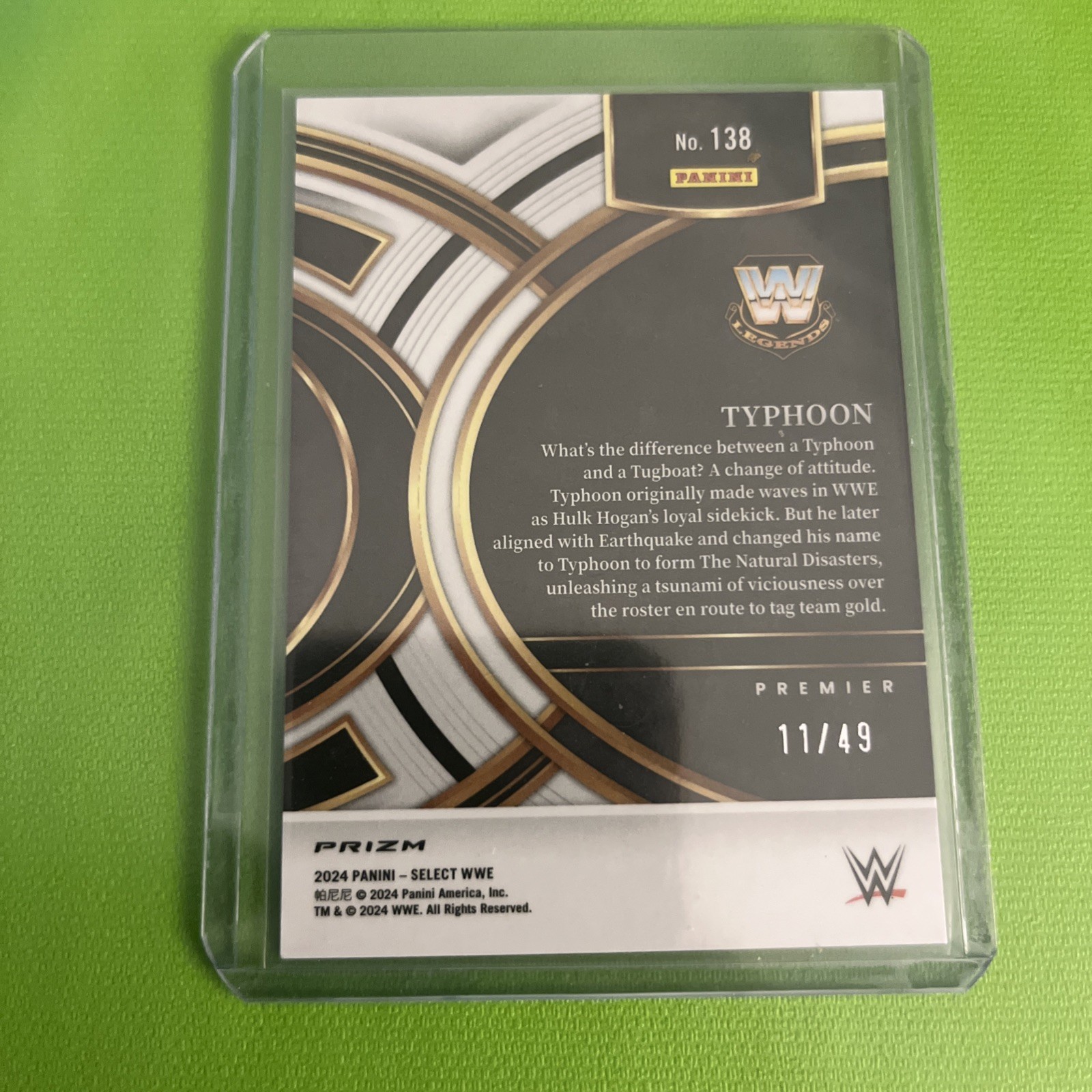 2024 Panini Select WWE - Premier Level Typhoon #138 Blue Wave Prizm /49