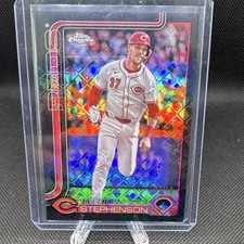 2025 Topps Chrome Tyler Stephenson #112 true Black MLB Logo Refractor /10