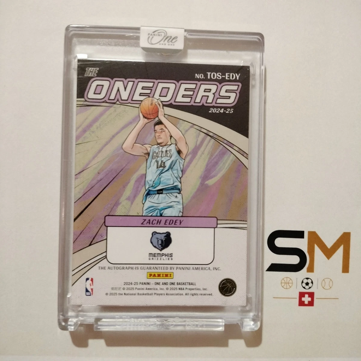 2024-25 Panini One and One Zach Edey RC The Oneders Blue Auto /49