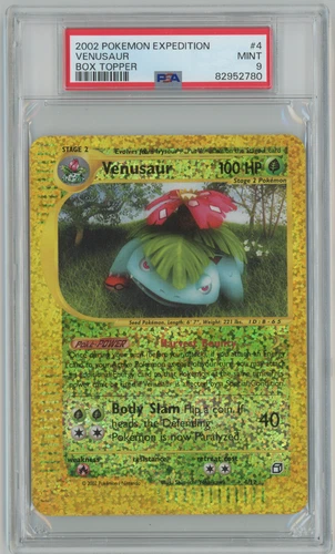 Venusaur 2002 Pokemon Expedition Reverse Holo Jumbo Box Topper #4 PSA 9