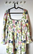 NEW LOOK - MATERNITY FLORAL PUFF SLEEVE DRESS - SIZE 20 - CREAM / MULTICOLOURED