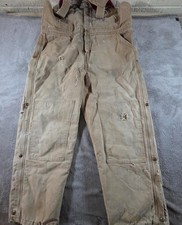 Carhartt Bib Overalls Mens 40x30 Duck Canvas Quilted Insulated Double Knee