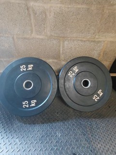 25kg bumper weight plates x2
