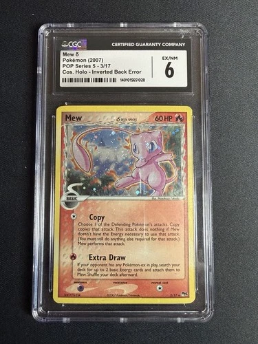 CGC 6 Mew δ 3/17 2007 POP Series 5 Inverted Back Error Holo Bleed 2 Swirls 🌀🌀
